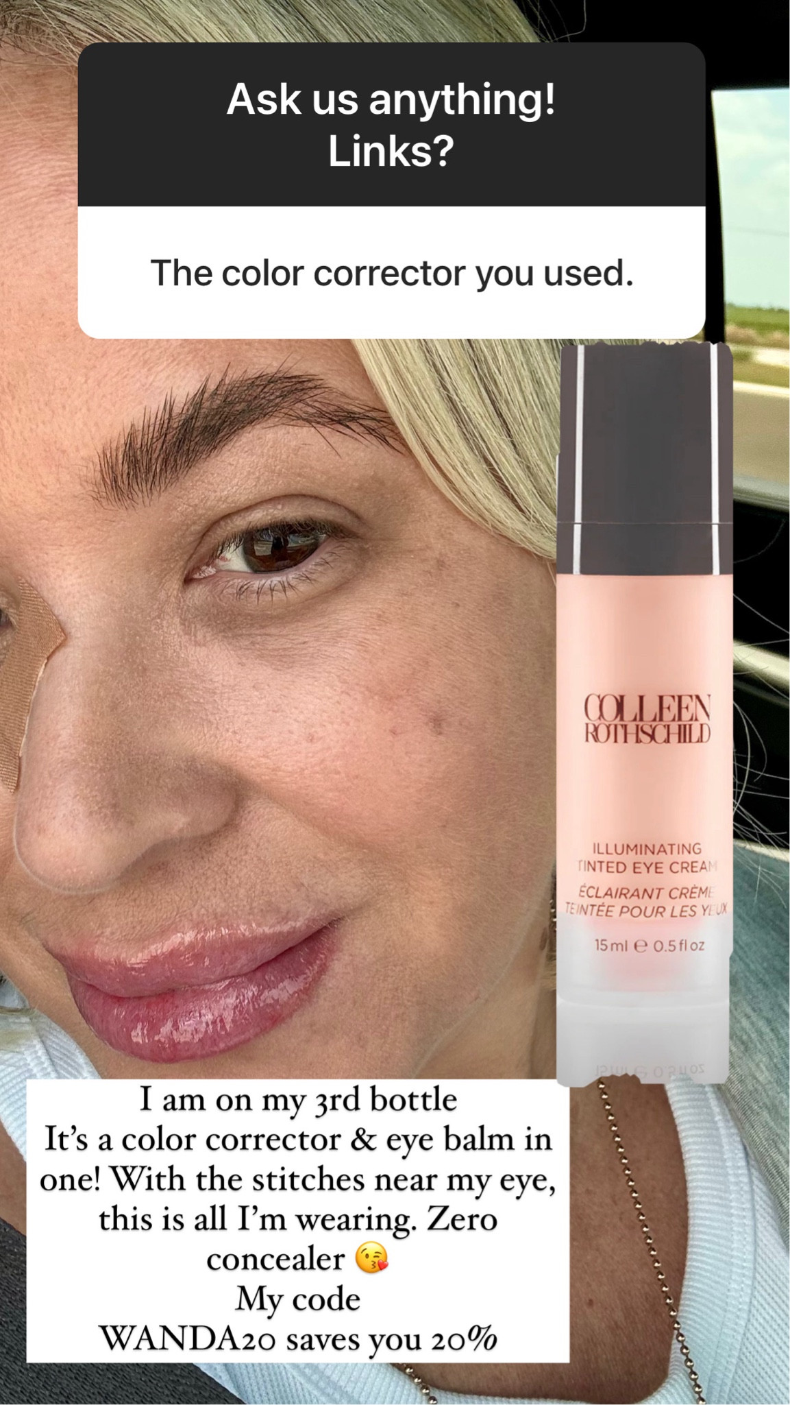 Use my codeWANDA20 to save 20% off the best selling color corrector eye bomb
I use this underneath my concealer 

You are getting a color corrector and an eye cream in one product. It is a game changer. Grab this in time for Mother’s Day gifts.

#LTKGiftGuide #LTKOver40 #LTKMidsize