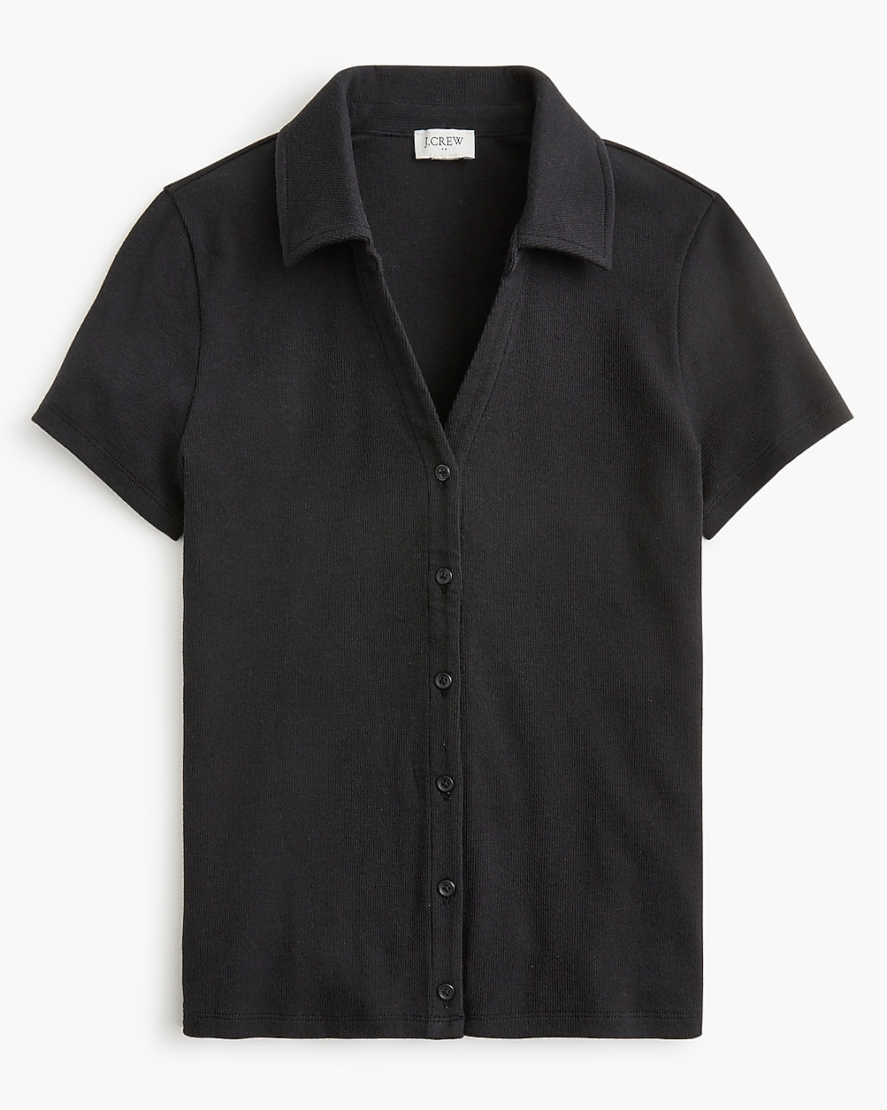 Ribbed button-up polo top | J.Crew Factory