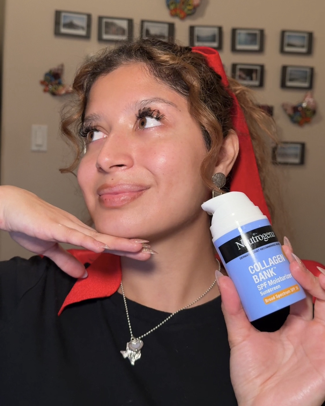 My Neutrogena game day essential, the Collagen Bank Facial Moisturizer with SPF available on Amazon 💙🏈✨