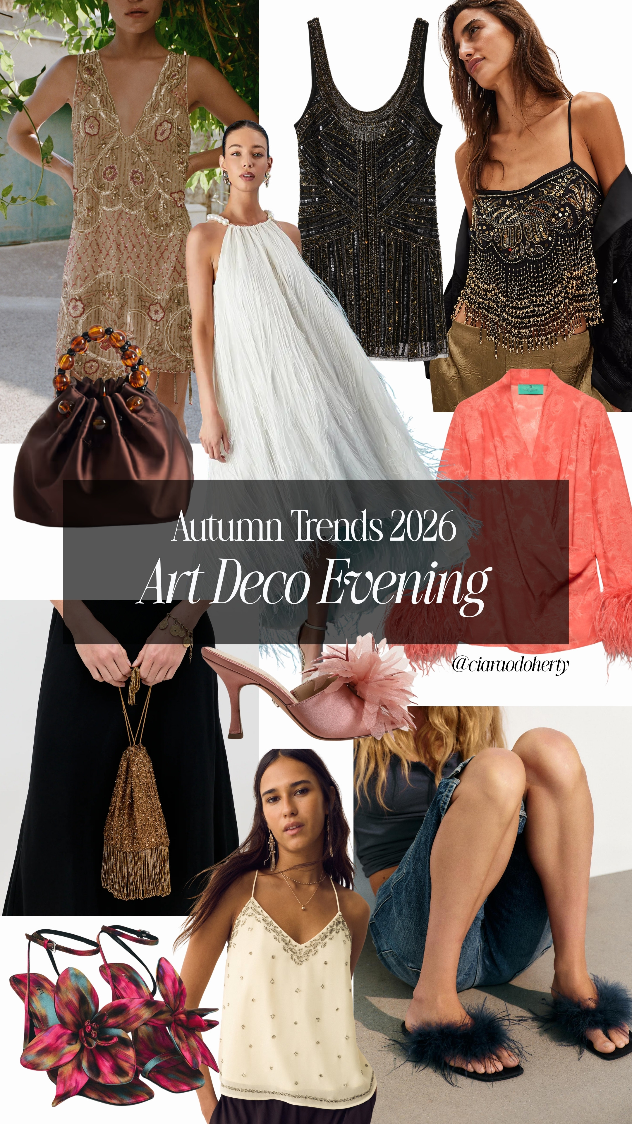 Autumn Trends 2026: Art Deco Evening. Think beads, feathers, statement dresses and accessories, elegant and extravagant evening wear 

 #LTKFashionMonth #LTKdresses #LTKautumn