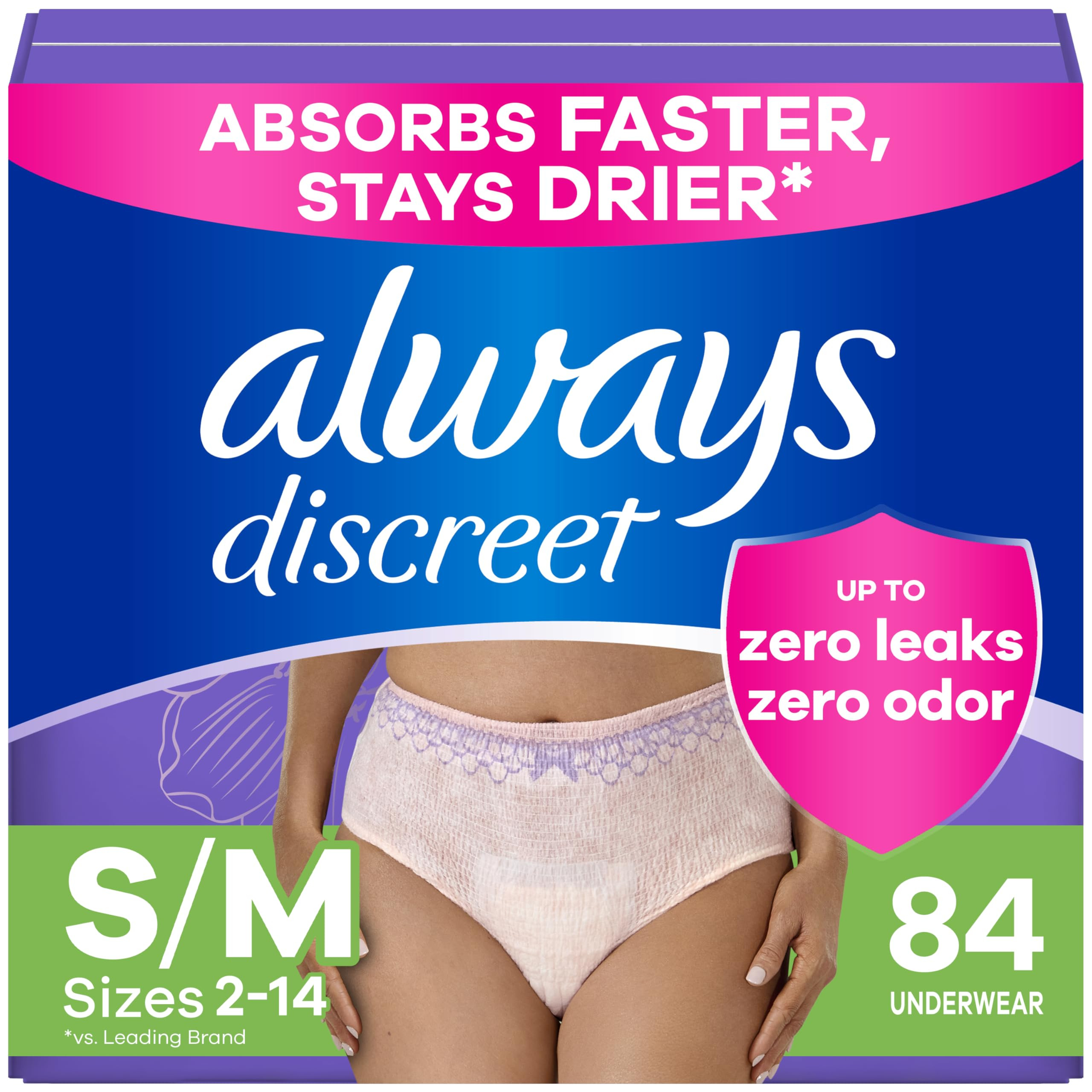 Always Discreet - Ropa interior para incontinencia adulta para mujer y ropa interior posparto, pe... | Amazon (US)