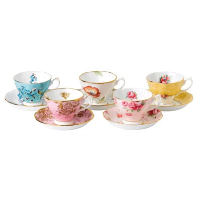100 Years of Royal Albert 1950-1990 5 Piece Bone China Teacup & Saucer Set | Wayfair Professional