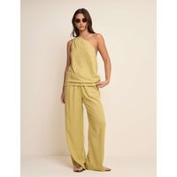 Nobody's Child Linen Rich One Shoulder Twisted Top Green | Marks & Spencer (UK)