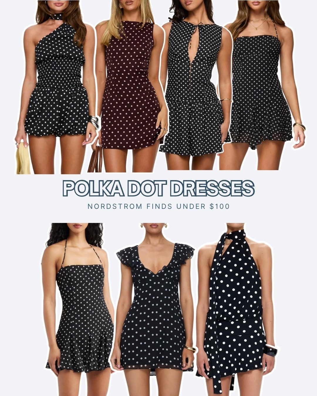 Cute polka dot dresses and rompers perfect for summer! These finds from Nordstrom are all super chic and under $100 
 
#summerootd #polkadots #trending

#LTKSaleAlert #LTKootd