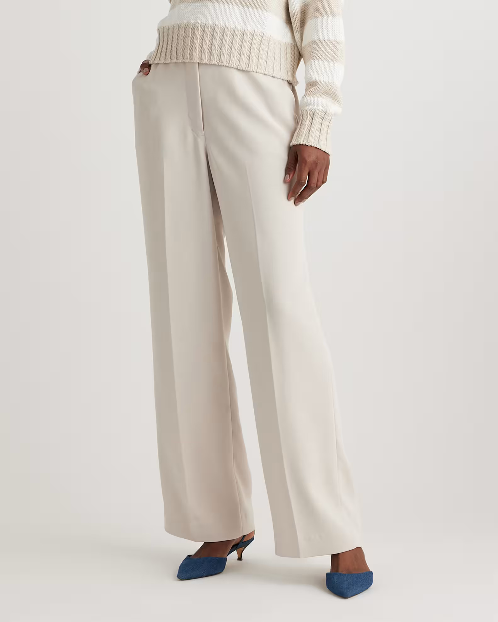 Stretch Crepe Classic Trouser Pants in Sand | Quince