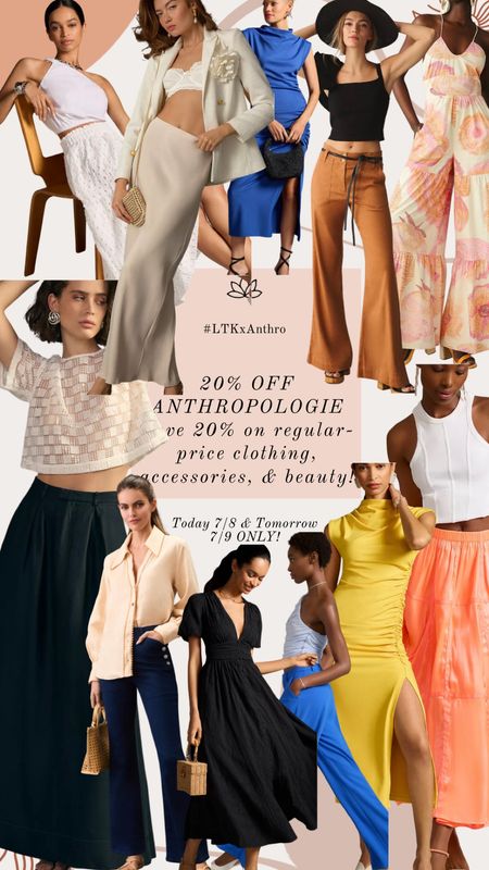 Time is running out! Make sure to #shop at #Anthropologie ASAP as the 20% off  on ALL regular priced #clothing, #accessories, and #beauty ends after tomorrow! Here’s what I just purchased and I can’t wait to show you guys my new #outfits soon! Promo Code: ANTHROLTK20 (only available 7/8 & 7/9) Happy #Shopping! 😘

#LTKsalealert #LTKFind #LTKxAnthro