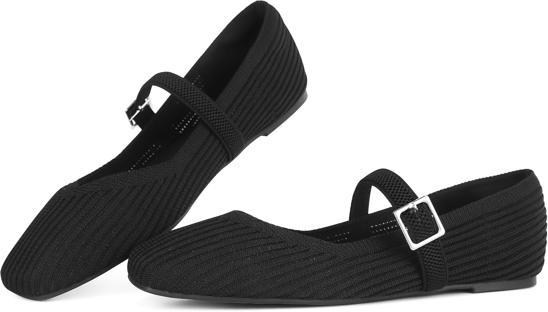 CELNEPHO Flats for Women Square Toe Ballet Flats Shoes Comfortable Dressy Knit Flats for Women Ar... | Amazon (US)
