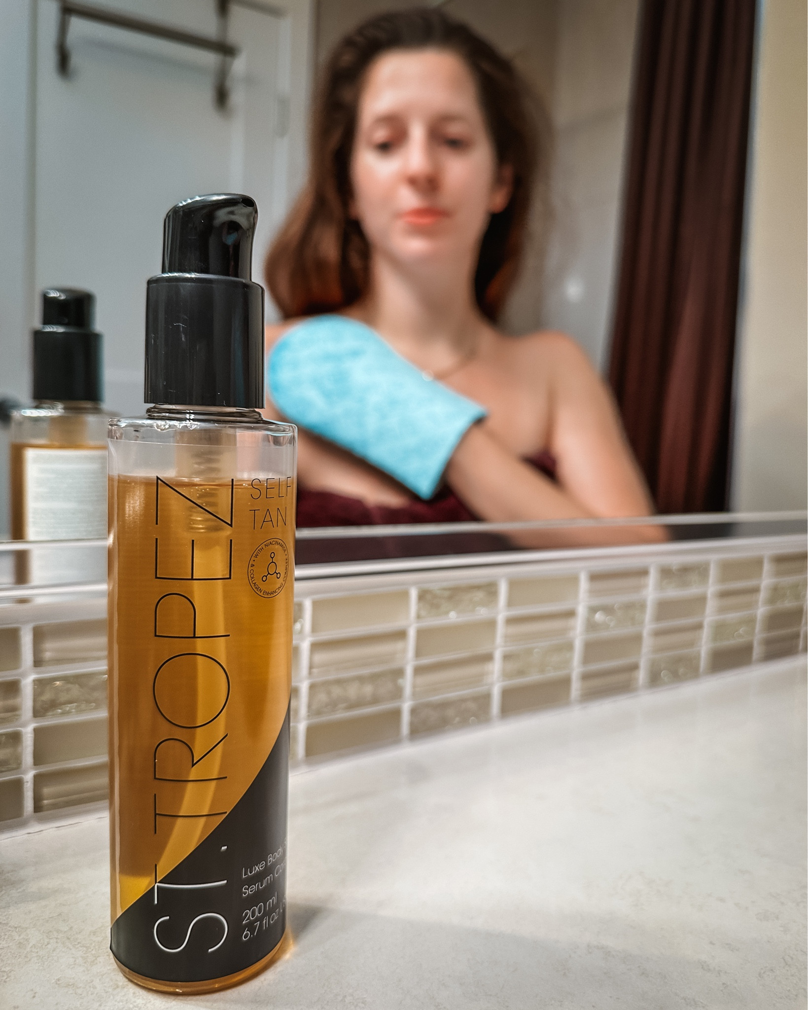 Preparing my skin with my favorite self tanner from St. Tropez. Before every trip, I use self tanner to get a golden glow that looks best in photos. I tried several tans and like St. Tropez the best. The color is beautiful and not too orange. 

This tanning serum takes 8 hours to develop (perfect on long flights) but if you need a quicker solution, I also love the express tanning mousse. 



#LTKtravel #LTKstyletip #LTKbeauty