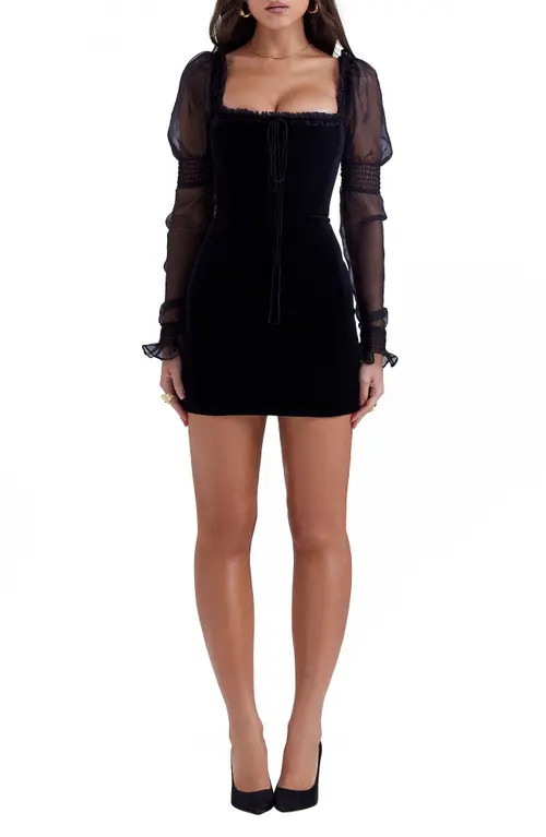 HOUSE OF CB Syana Sheer Juliet Sleeve Minidress | Nordstrom | Nordstrom
