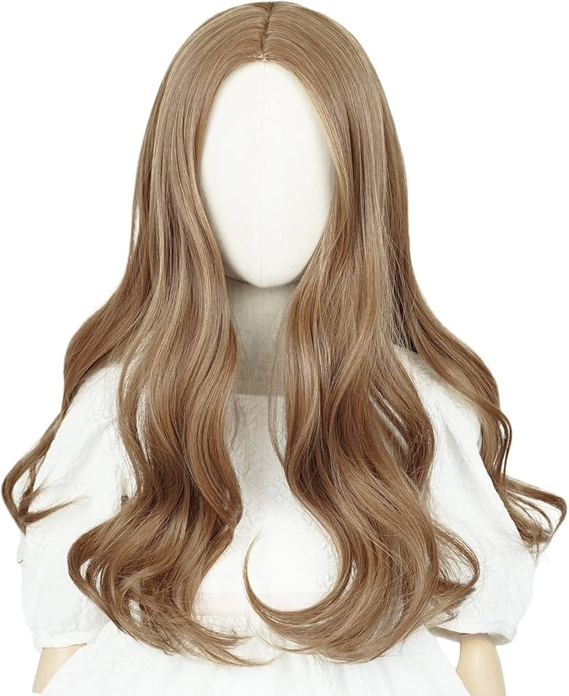 Brown Wig for Girls Kids Long Wavy Curly Middle Part Costume Wig Princess Halloween Party Hair | Amazon (US)
