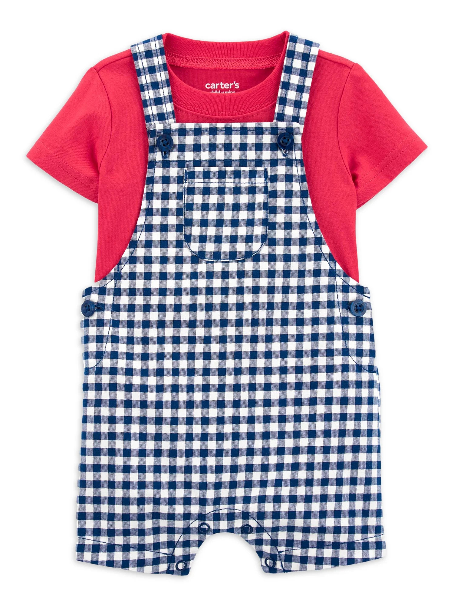 Carter's Child of Mine Baby Boy Overalls Set, 2-Piece, Sizes 0/3-24 Months - Walmart.com | Walmart (US)