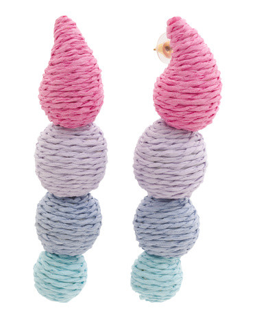 Made In Thailand Raffia Beads Linear Earrings | TJ Maxx