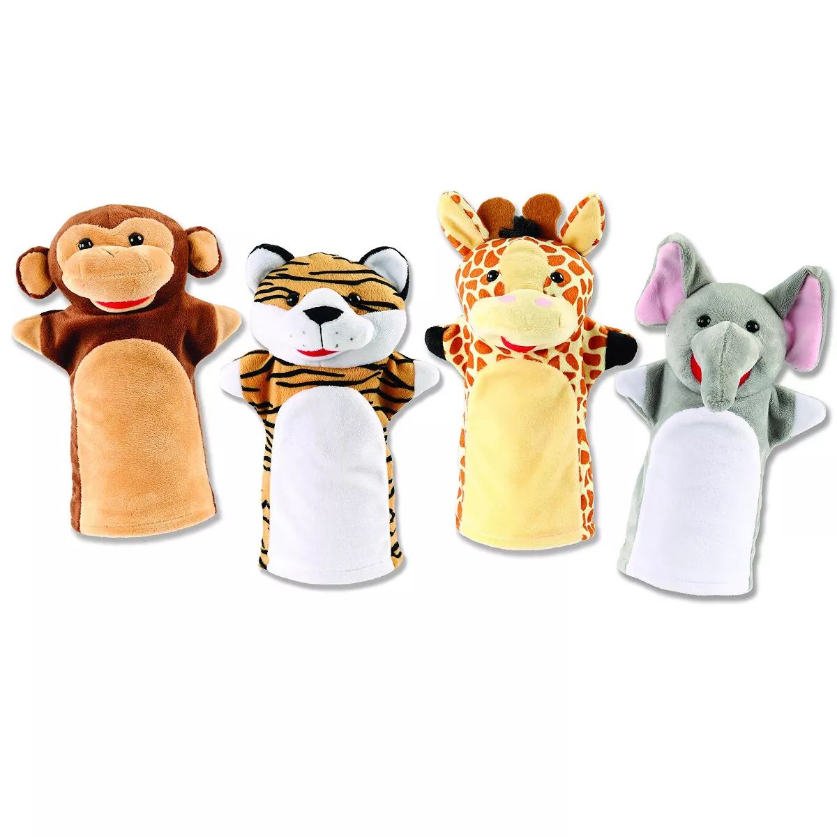 Animal Hand Puppets - Monkey, Tiger, Giraffe & Elephant Each with Sound | Target