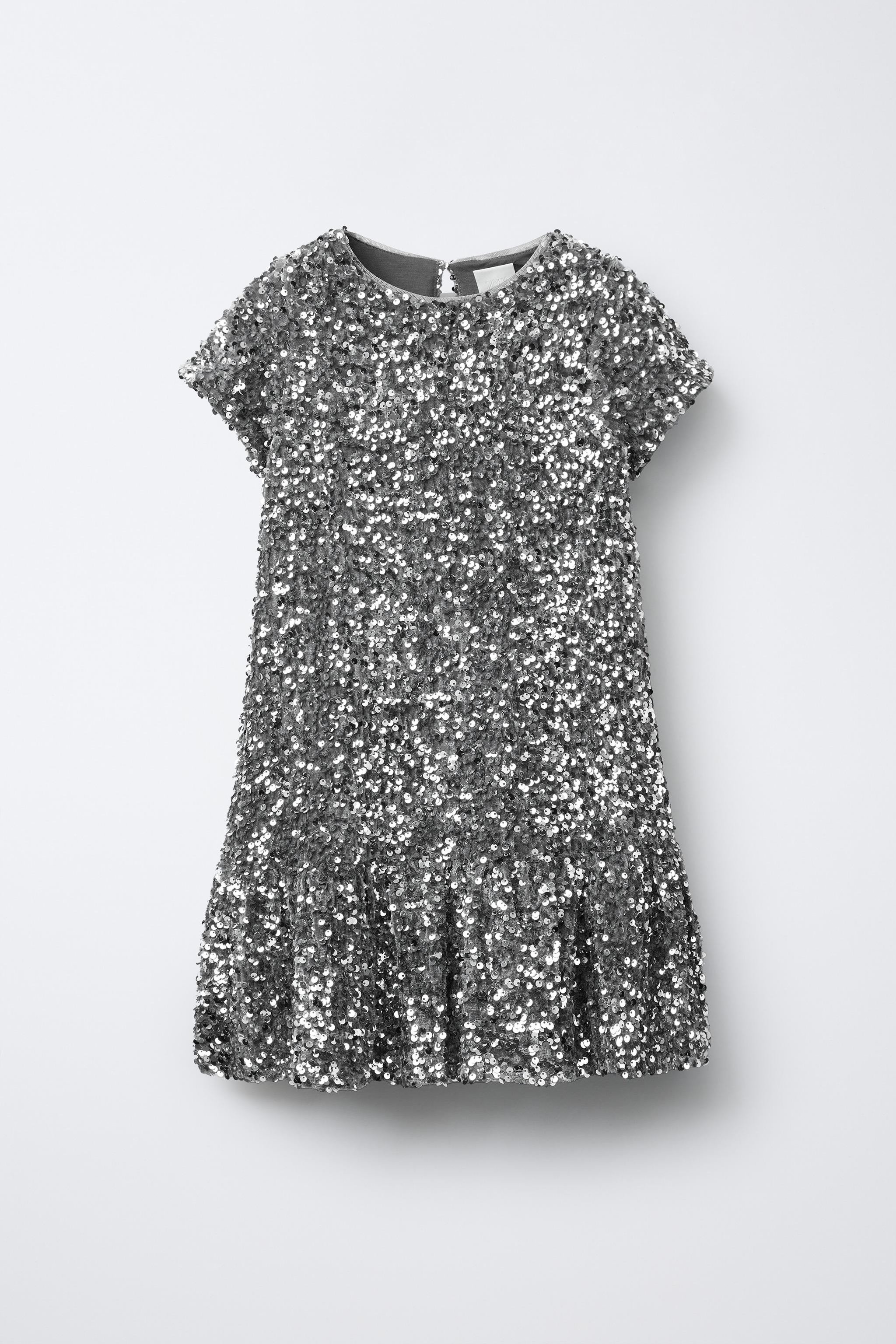 RUFFLED SEQUIN DRESS | Zara US