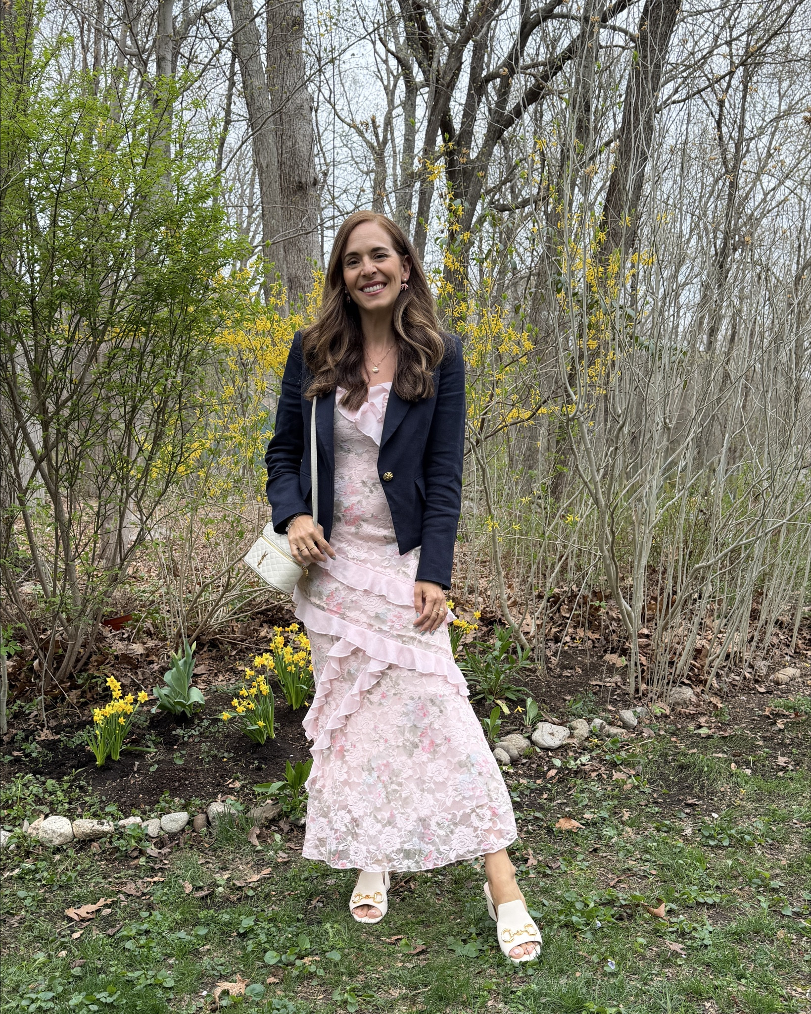 My Easter and birthday outing dress is giving Love Shack Fancy for less & the floral and ruffle and lace detail is gorgeous! It’s under $50! I paired it with a designer dupe mule and my fave little YSL Gaby Micro Vanity bag and a great blazer 🌸 such a great spring look for date nights or fun nights out and a perfect wedding guest dress too 

#LTKWedding #LTKSeasonal #LTKMothersDay