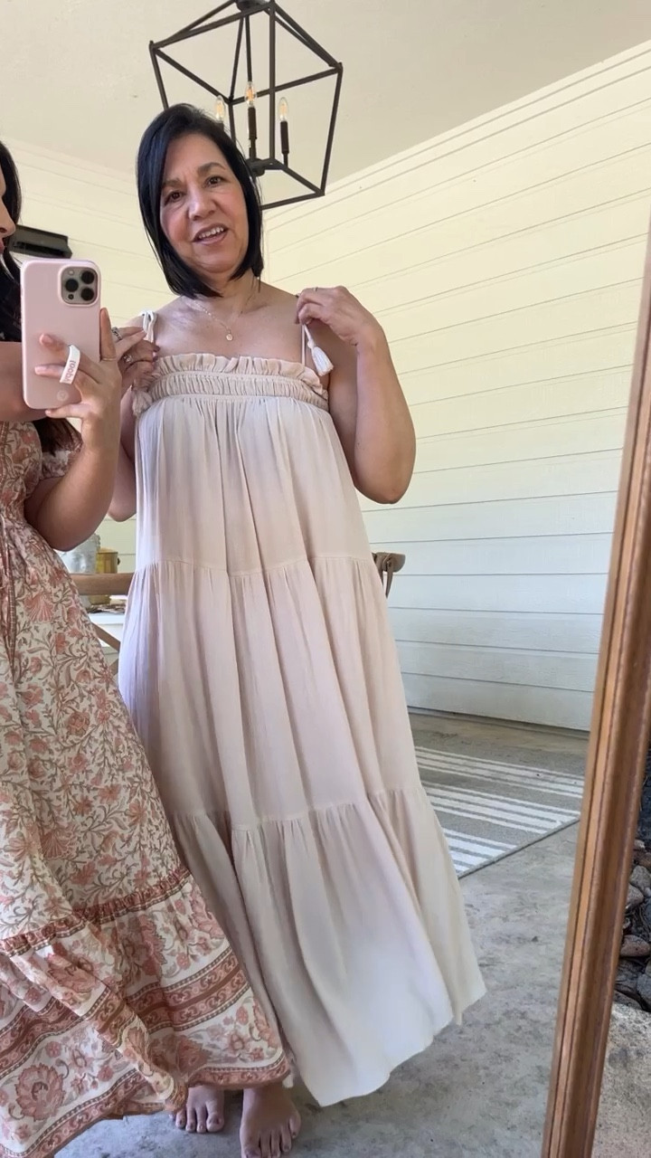 Beautiful tan dress on mom! Light weight so comfortable and will double as a swimsuit cover up! Get your bags packed let’s go on vacation! 

#LTKstyletip #LTKunder100 #LTKtravel