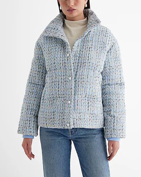 Tweed Puffer Coat | Express
