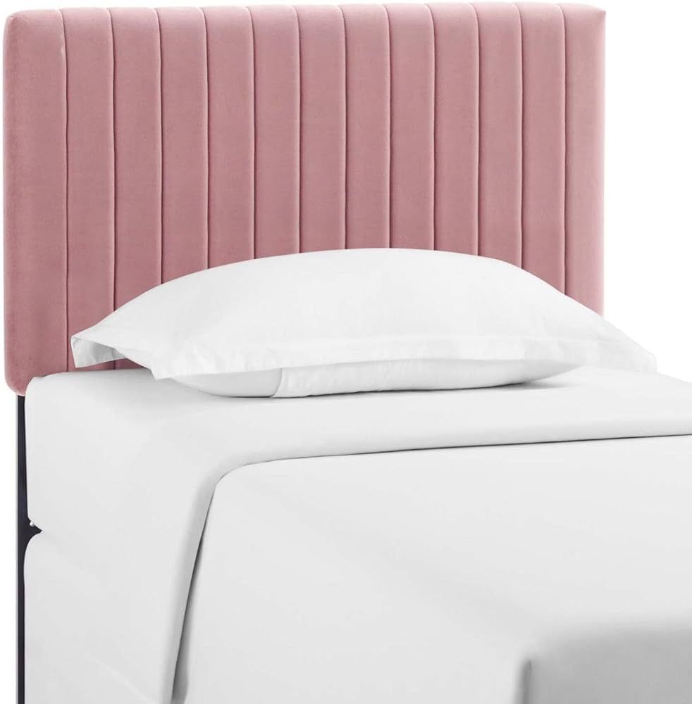Modway Keira Channel Tufted Performance Velvet Upholstered Twin Headboard in Dusty Rose | Amazon (US)