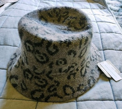 San Diego Hat Co Pippin One Size Grey Leopard Anthropologie New Bucket Wool | eBay US