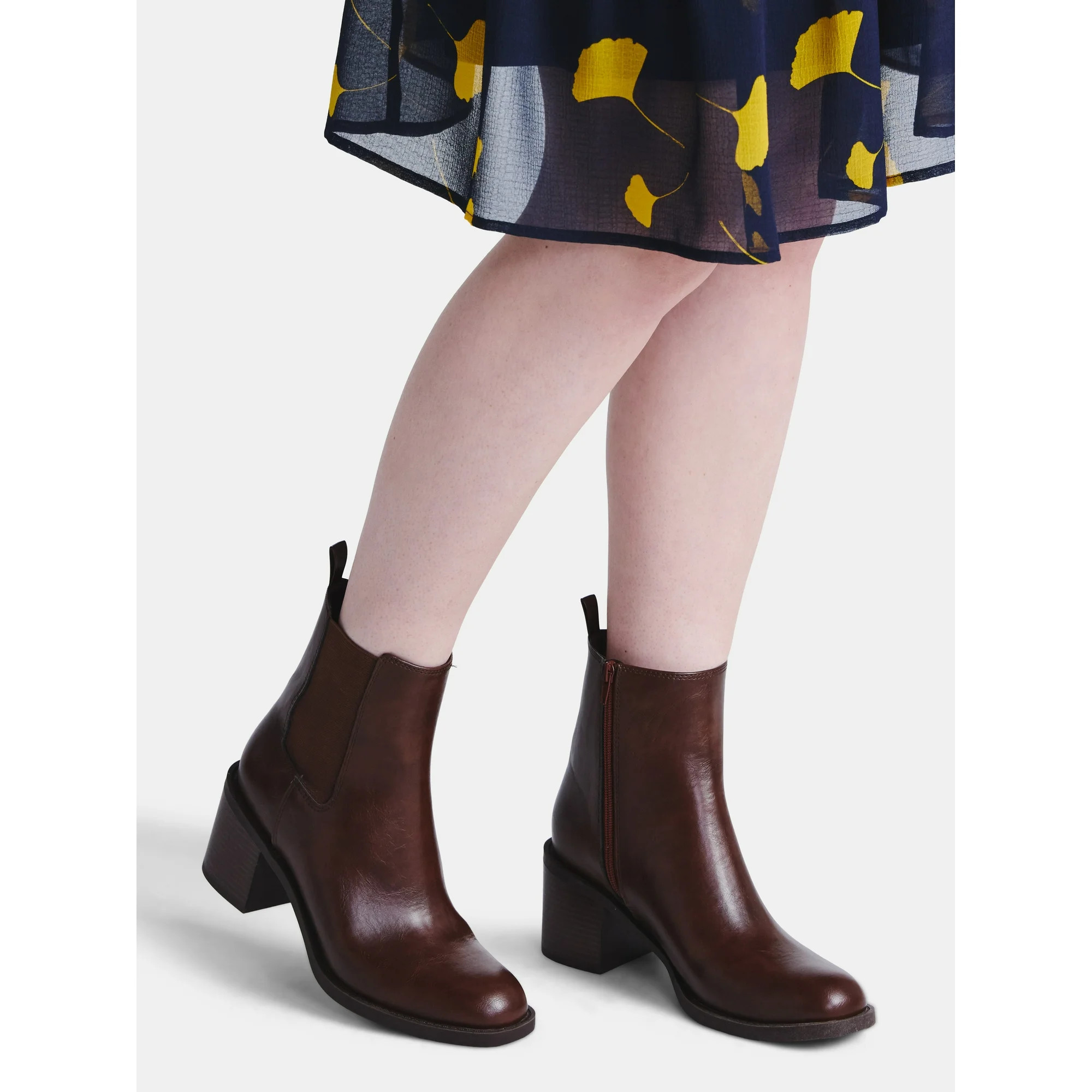 Time and True Women's Faux Leather Chelsea Boots | Walmart (US)