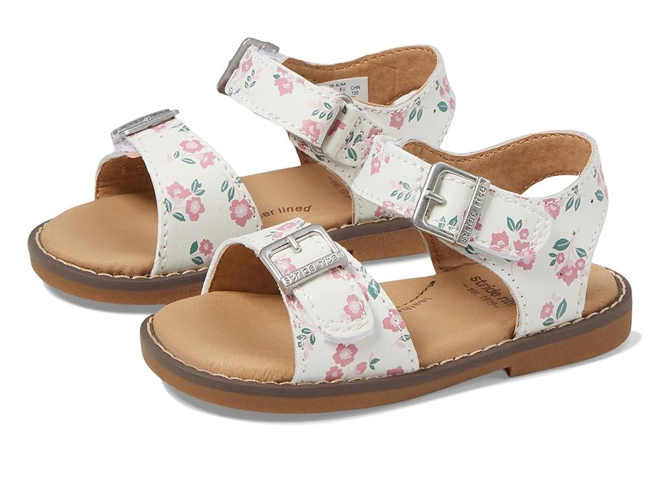 Stride Rite SR Alina (Toddler/Little Kid) Girl's Shoes White Floral : 9 Toddler M, Leather | Zappos