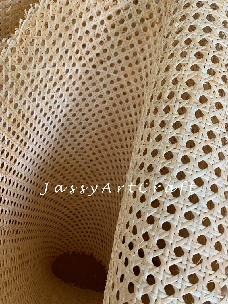 Semi-Bleached Hexagon Rattan Cane Webbing Roll | Cream Color | Perfect for your DIY project | Etsy (US)