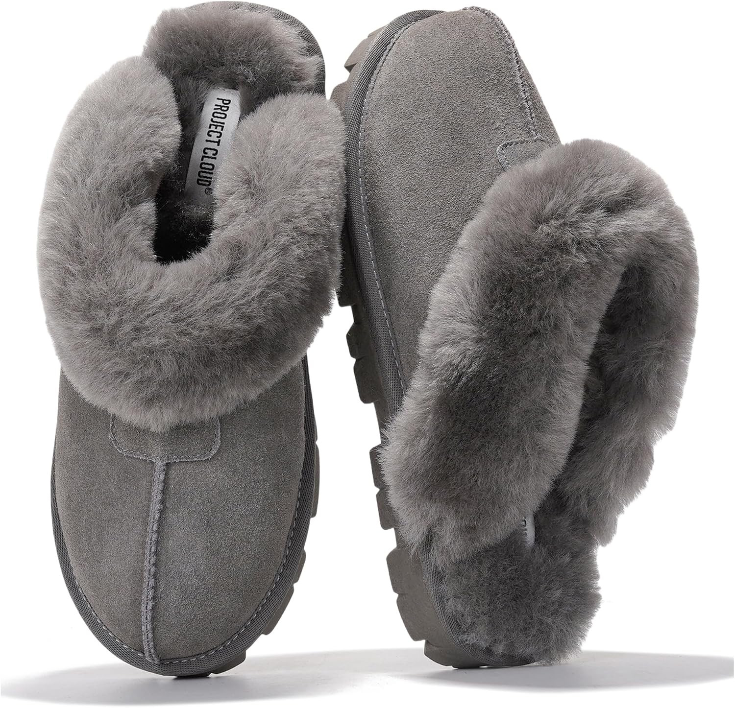 100% Genuine Leather Womens Natural Fur-Lined Clog Slippers for Women | Amazon (US)