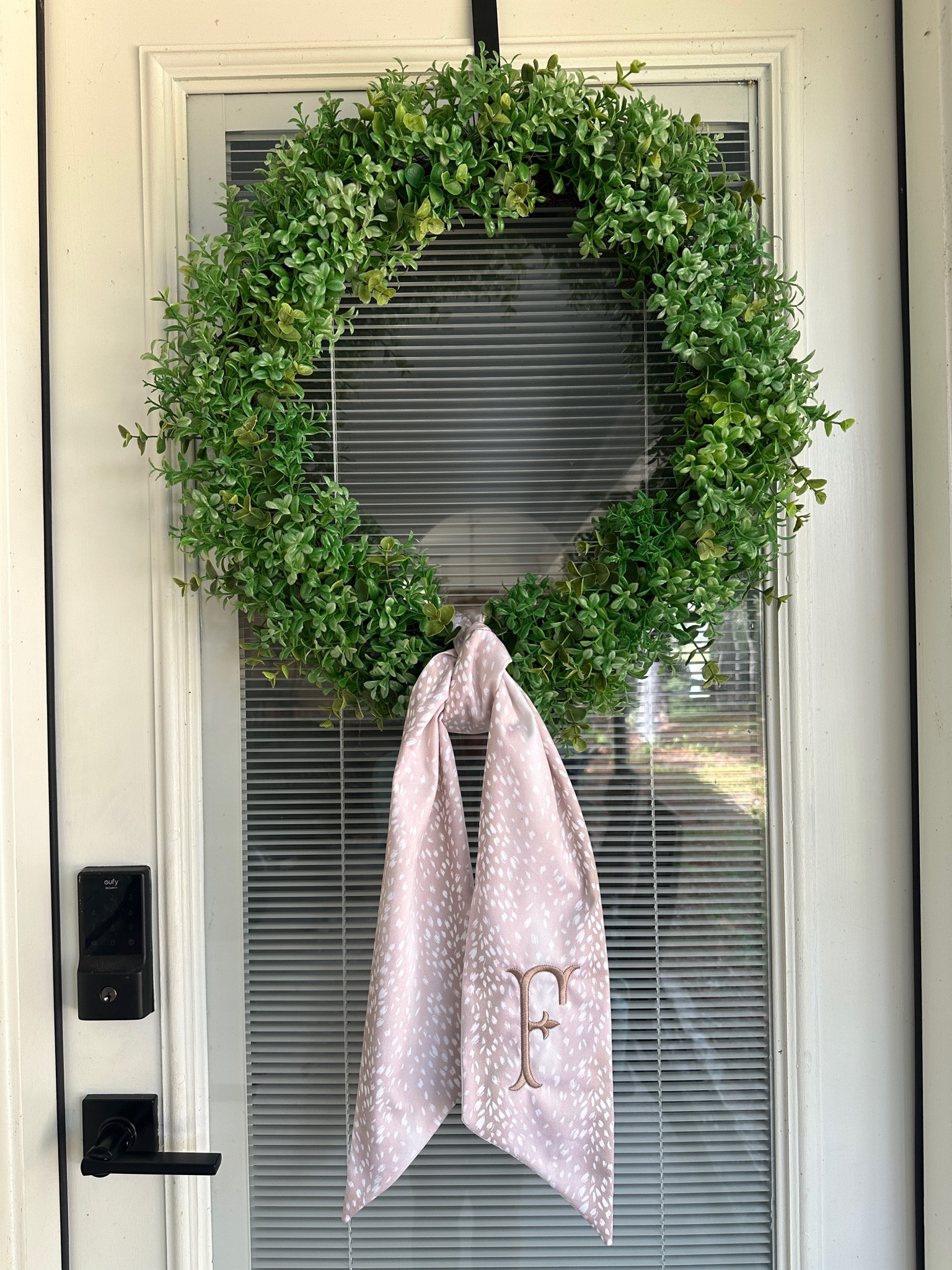 Shut the front door!!! Literally 😜 look how presh this simple green wreath + antelope/fawn sash is!!! 🤎 *I had the wreath sash made locally*

#LTKFindsUnder100 #LTKSeasonal #LTKHome