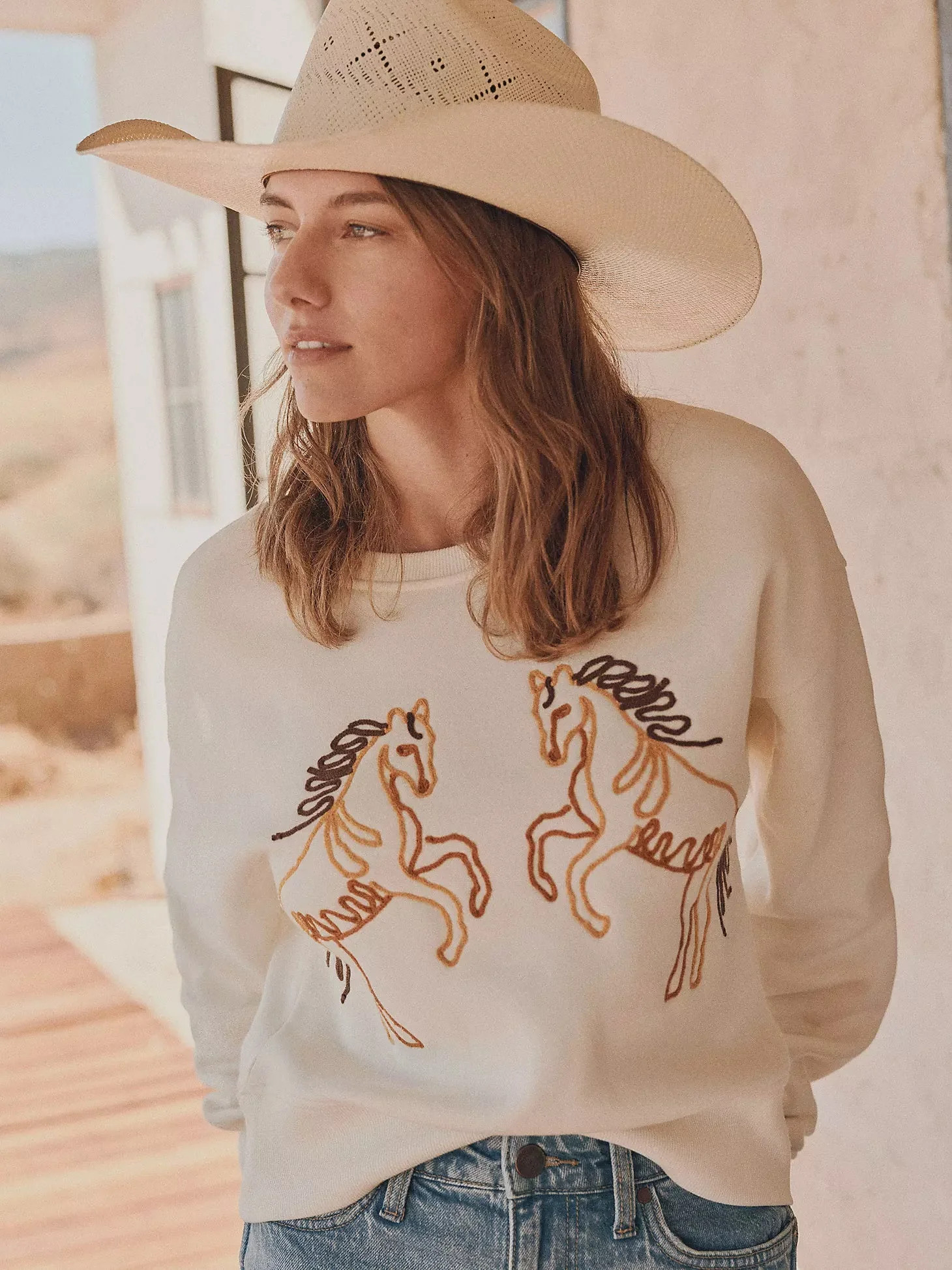 Southern Soule Designs Wrangler Women's Soutache Horse Crew Sweatshirt 112375238 - Wrangler Women's Soutache Horse Crew Sweatshirt 112375238 | Shop.app