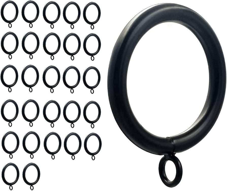 Curtain Ring Metal 28-Pcs 1.5 Inch Inner Diameter with Eyelets Fit Up to 1 1/4-Inch Rod Large Wir... | Amazon (US)