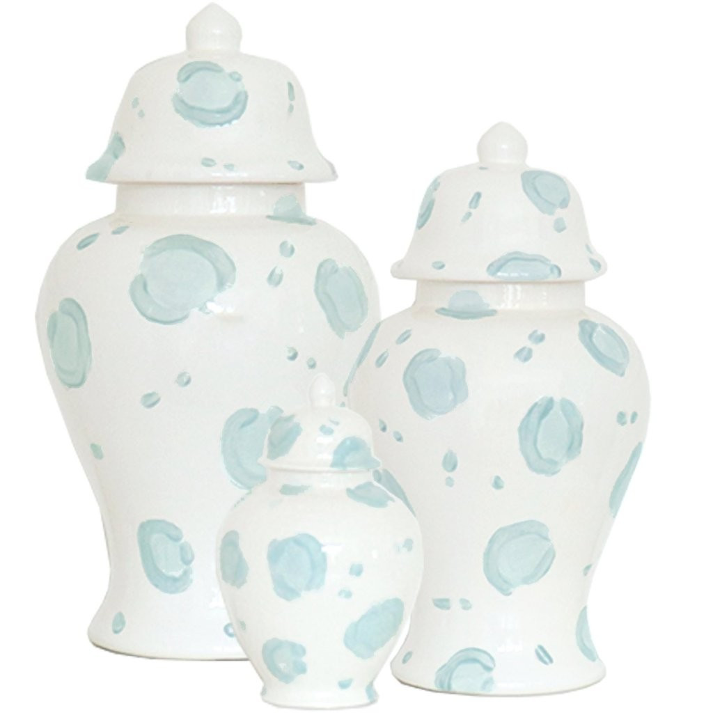 Blue Leopard Print Ginger Jars | Lo Home by Lauren Haskell Designs