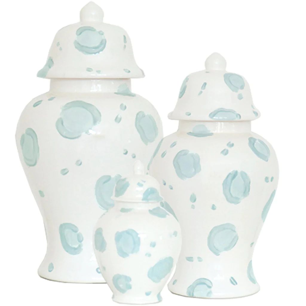 Blue Leopard Print Ginger Jars | Lo Home by Lauren Haskell Designs