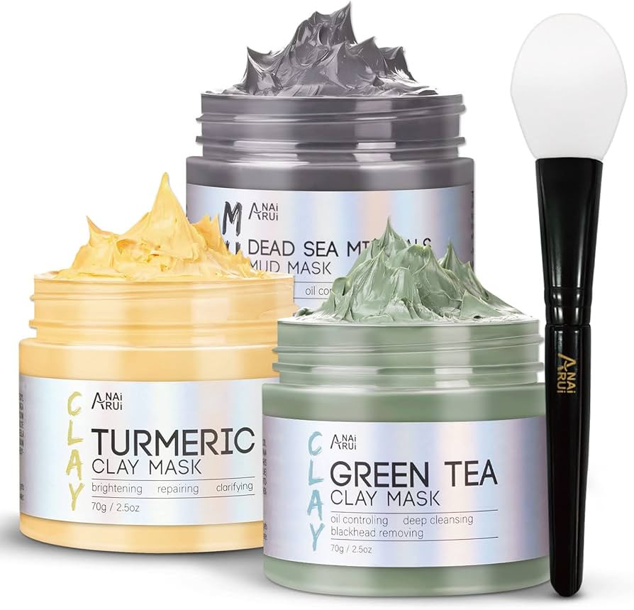 ANAI RUI Turmeric Clay Mask - Green Tea and Dead Sea Minerals, Spa Facial Mask Set for Pore Treat... | Amazon (US)