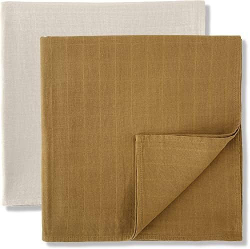 MOZAH Organic Muslin Swaddle Blankets - 100% Cotton Baby Blanket for Baby Girl and Baby Boy - Receiv | Amazon (US)