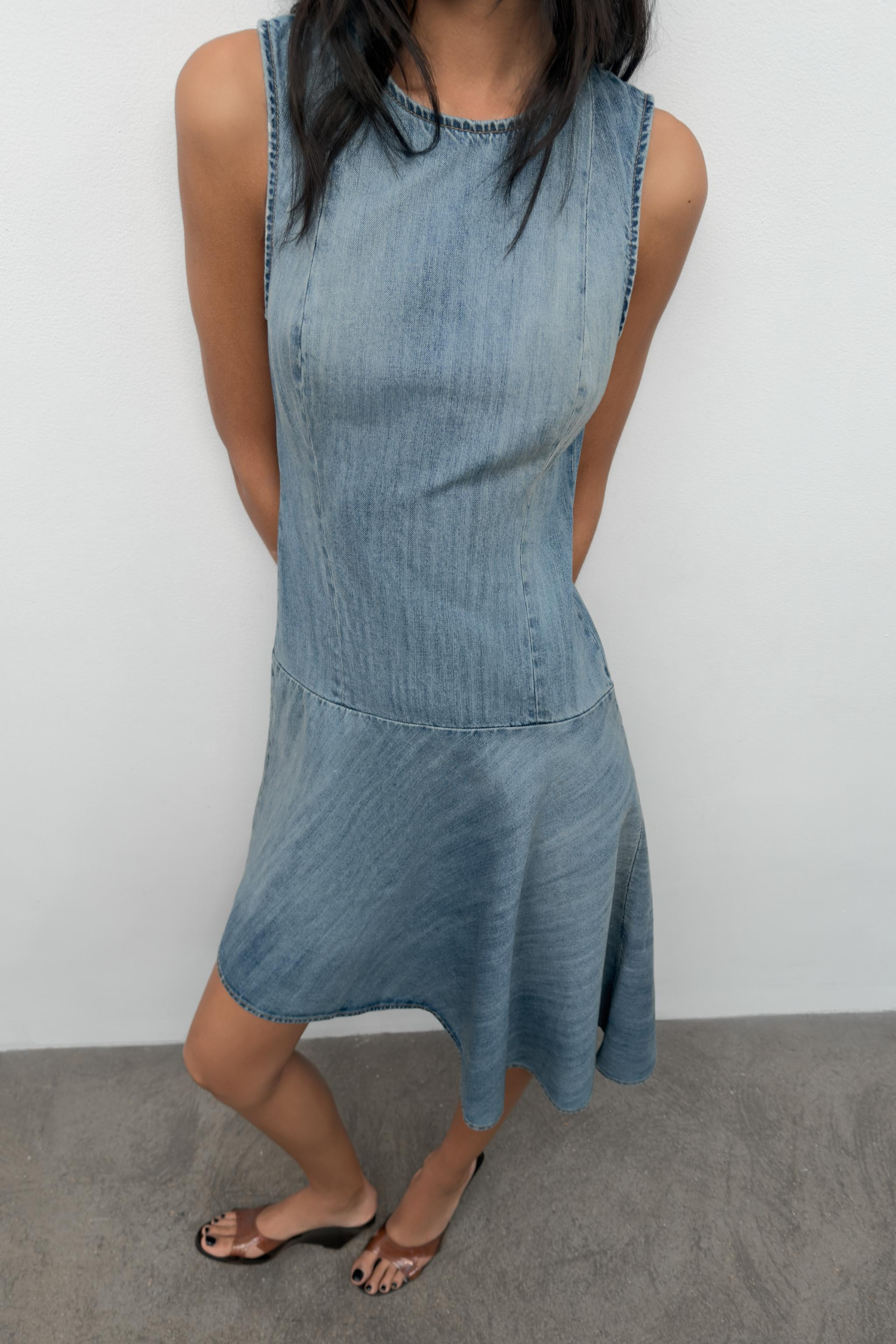 ASYMMETRIC TRF DENIM DRESS | Zara US
