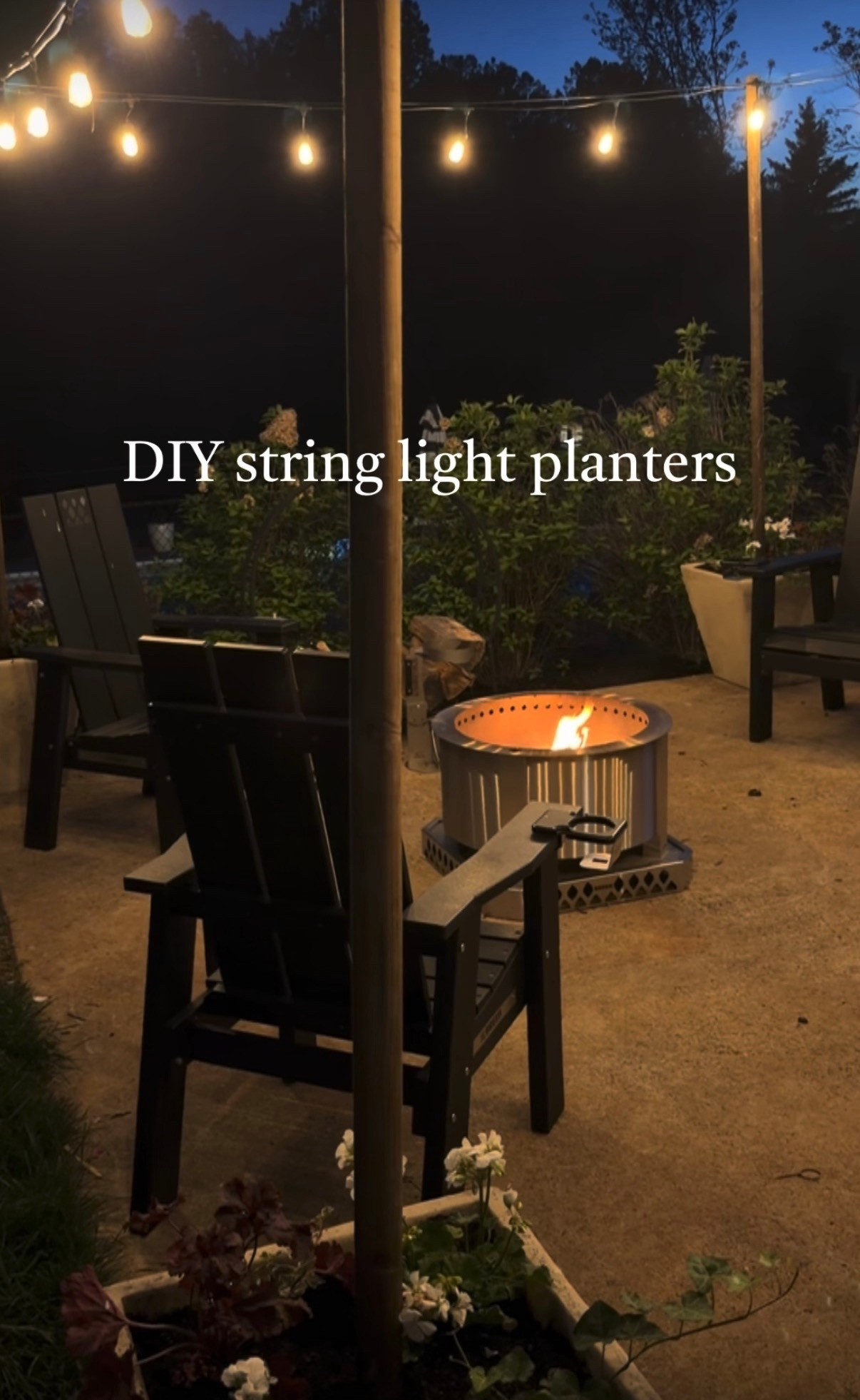 We didn't have anything to attach our string lights to so this quick DIY fixed that and beautified our back patio. Can't wait for summer nights at home! #home #ltkhome #outdoor