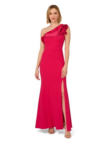 Adrianna Papell Women's One Shoulder Mermaid Gown, Pink Cherry, 10 | Amazon (US)