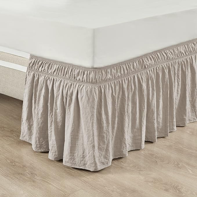 Lush Decor - Bedskirt, Elastic Ruched Ruffle, Easy Wrap Around Bedskirt, 20" Drop, Elegant Beddin... | Amazon (US)