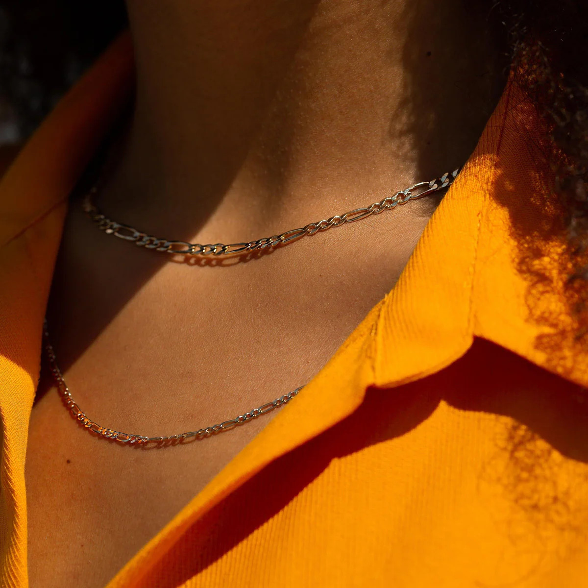 Medium Gold Figaro Chain Necklace | AUrate New York