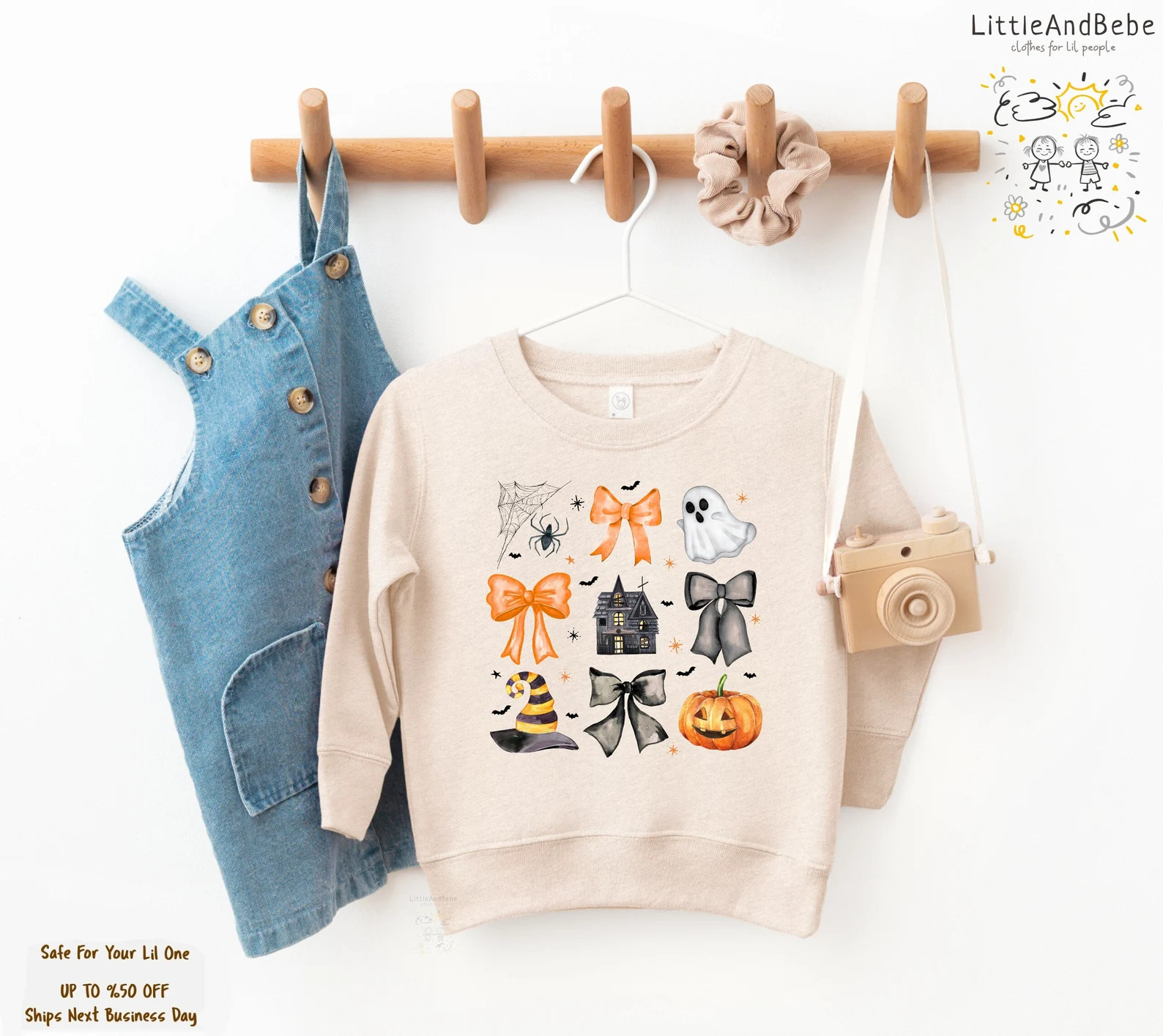 Halloween Haunted House Sweatshirt for Girls, Coquette Shirts, Toddler Shirts, Retro Girls Outfit... | Etsy (US)