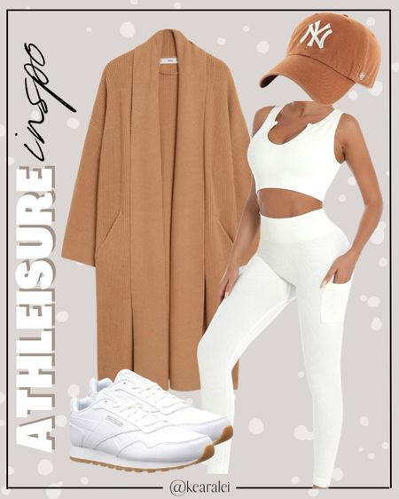 Athleisure outfit Travel outfit Amazon  activewear workout set exercise leggings top set Lululemon Amazon fashion white ivory ribbed workout set with camel tan beige taupe long cardigan coat coatigan travel outfit airport outfits white Reebok gum soles sneakers tennis shoes cream ivory gym bag 47 brand hat New York Yankees baseball hat 
.
.
.
Fitness Wear, Activewear, exercise outfit, workout leggings, sports bra, Lulu lemon, free people motion active athleisure
.

Amazon fashion, teacher outfits, business casual, casual outfits, neutrals, street style, Midi skirt, Maxi Dress, Swimsuit, Bikini, Travel, skinny Jeans, Puffer Jackets, Concert Outfits, Cocktail Dresses, Sweater dress, Sweaters, cardigans Fleece Pullovers, hoodies, button-downs, Oversized Sweatshirts, Jeans, High Waisted Leggings, dresses, joggers, fall Fashion, winter fashion, leather jacket, Sherpa jackets, Deals, shacket, Plaid Shirt Jackets, apple watch bands, lounge set, Date Night Outfits, Vacation outfits, Mom jeans, shorts, sunglasses, Disney outfits, Romper, jumpsuit, Airport outfits, biker shorts, Weekender bag, plus size fashion, Stanley cup tumbler
.
Target, Abercrombie and fitch, Amazon, Shein, Nordstrom, H&M, forever 21, forever21, Walmart, asos, Nordstrom rack, Nike, adidas, Vans, Quay, Tarte, Sephora, lululemon, free people, j crew jcrew factory, old navy


#LTKStyleTip #LTKSeasonal #LTKFitness