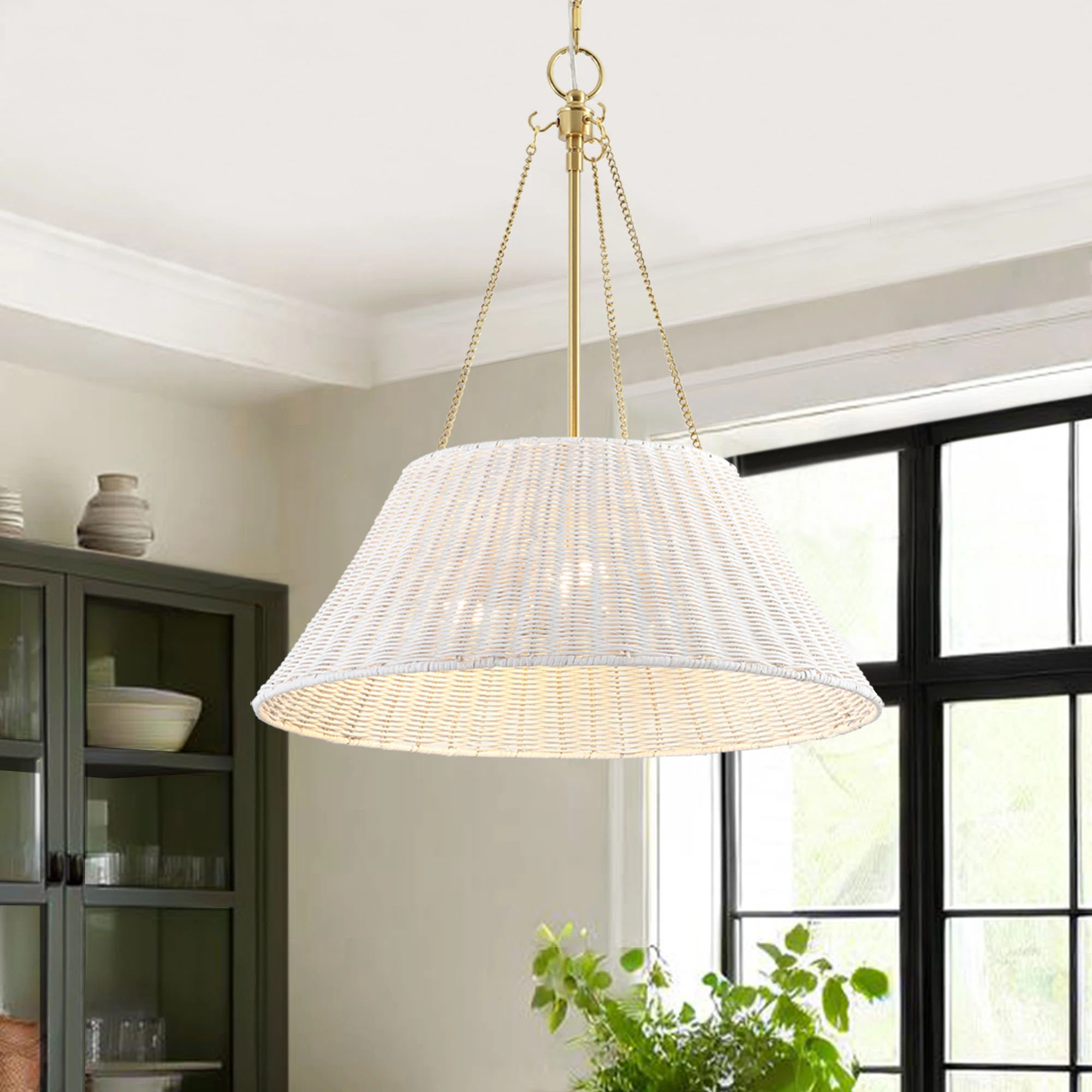 Everly Quinn 3-Light Dimmable Rattan Drum Chandelier | Wayfair | Wayfair North America