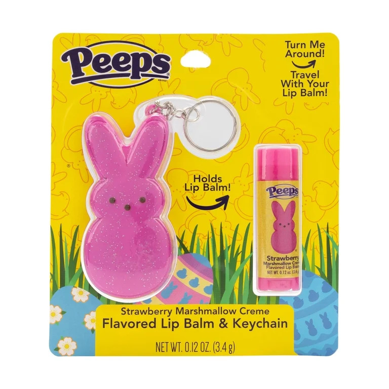 Peeps Flavored Lip Balm & Keychain, Pink, Strawberry Marshmallow Creme, 3.4g | Walmart (US)