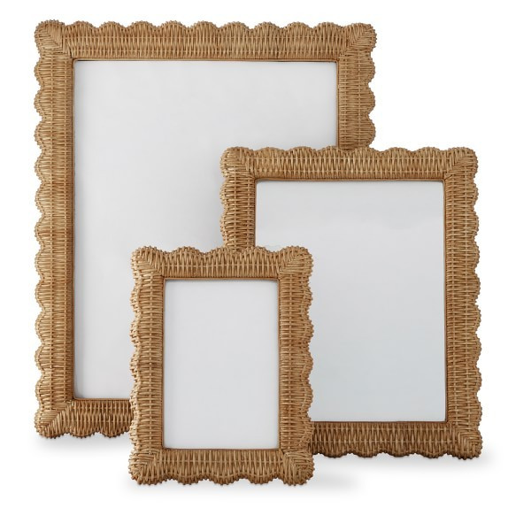 AERIN Wicker Scalloped Gallery Frame, 5" X 7" | Williams-Sonoma