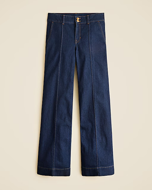 Petite denim trouser jean with stacked buttons | J. Crew US