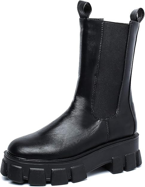 MOMOKA Women's Ankle Boots Slip On Platform Boots | Amazon (US)