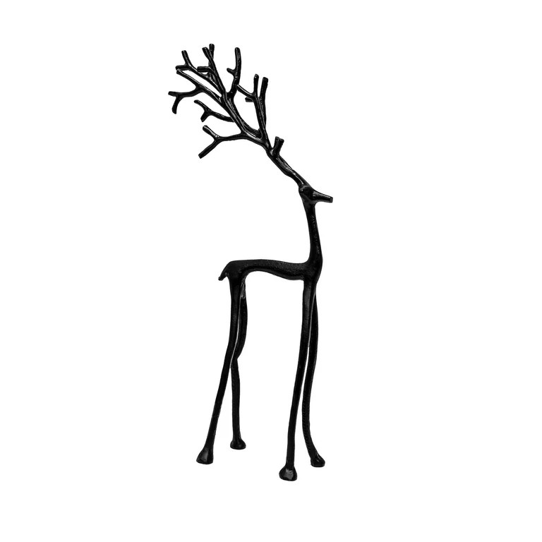 Black Metal Deer Christmas Tabletop Decor, 16 in, by Holiday Time - Walmart.com | Walmart (US)