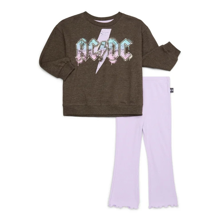 AC/DC Toddler Girl Graphic Sweatshirt and Leggings Set, 2-Piece, Sizes 12M-5T | Walmart (US)