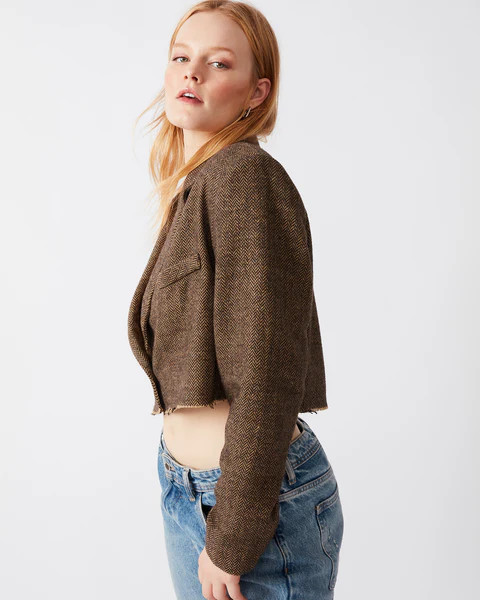 RUPI CROPPED BLAZER BROWN | Steve Madden (US)