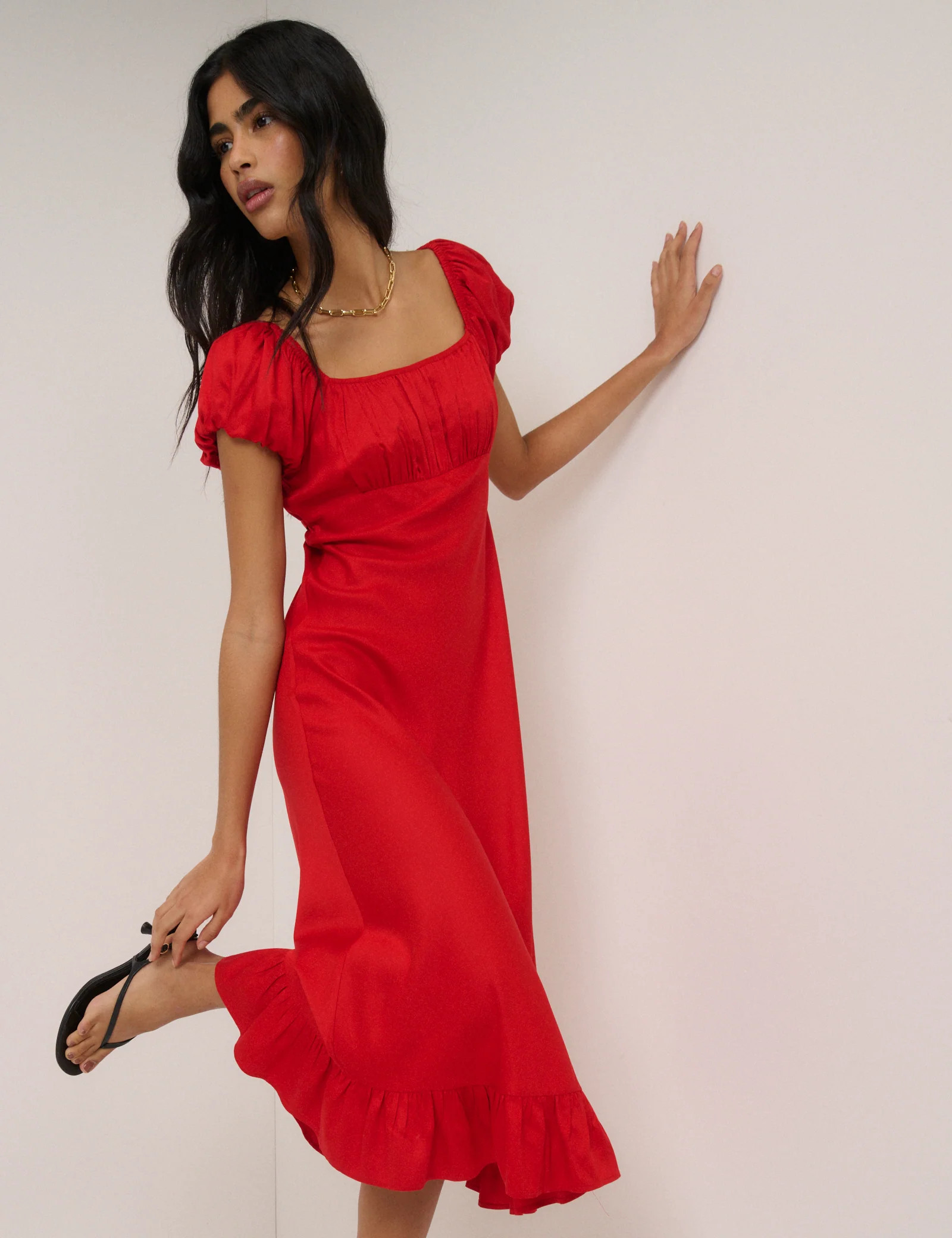 Red Jemima Midi Dress | Nobody's Child